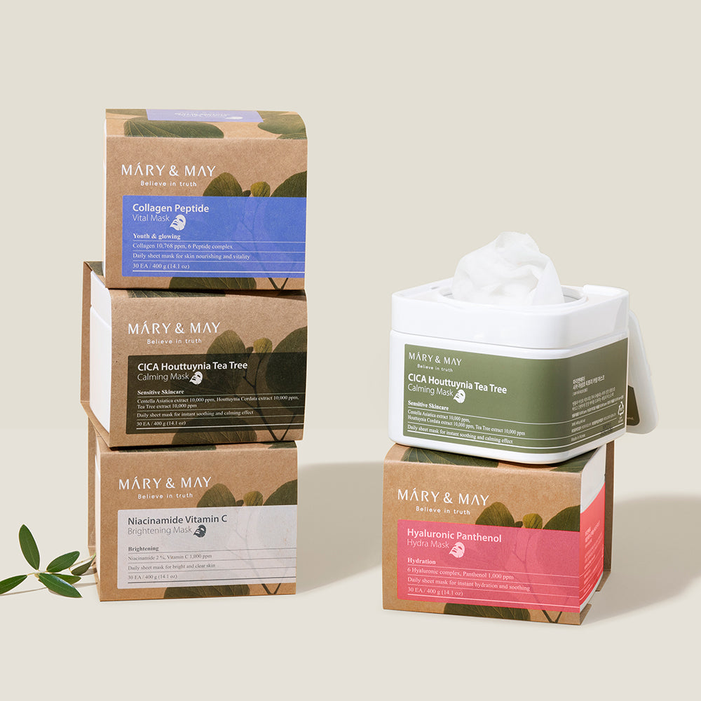 Mary&May Masque Apaisant CICA Houttuynia Tea Tree 30 unités (400g)