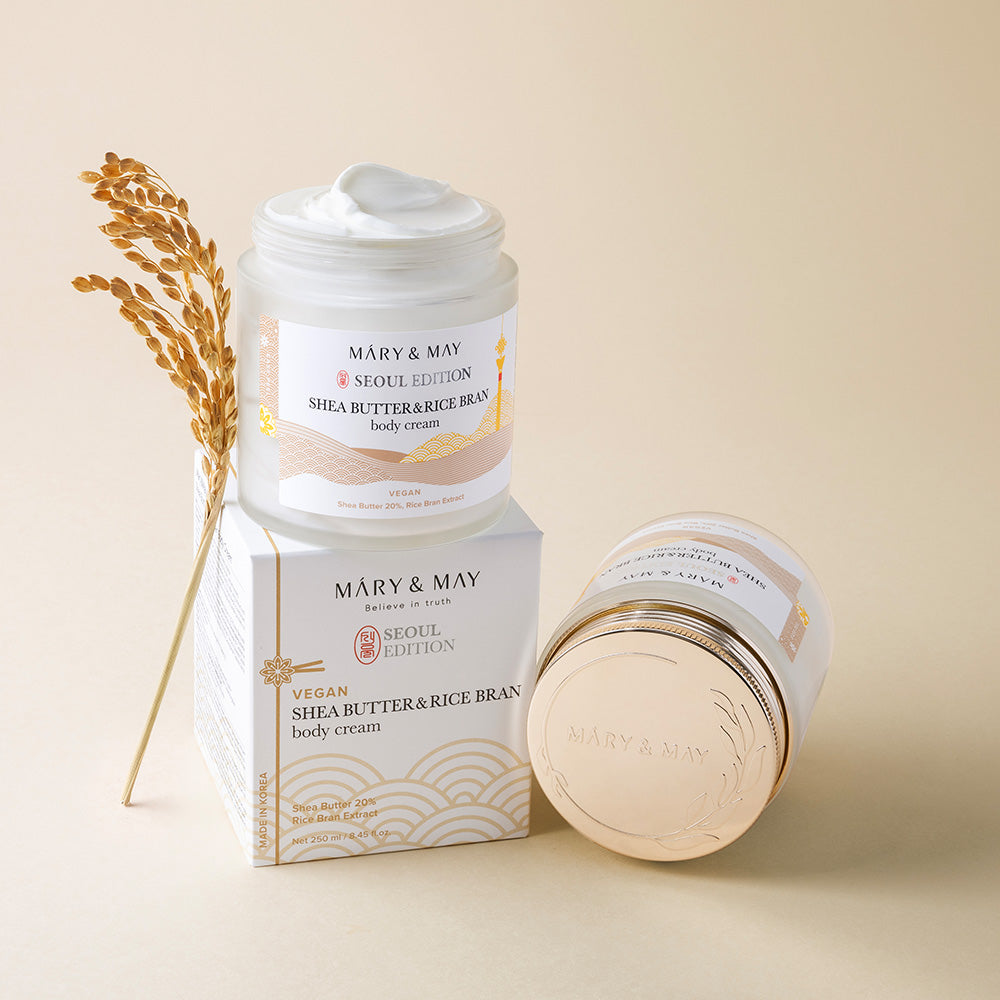 Mary&May [Édition Séoul] Crème corporelle au beurre de karité et au son de riz 250 ml