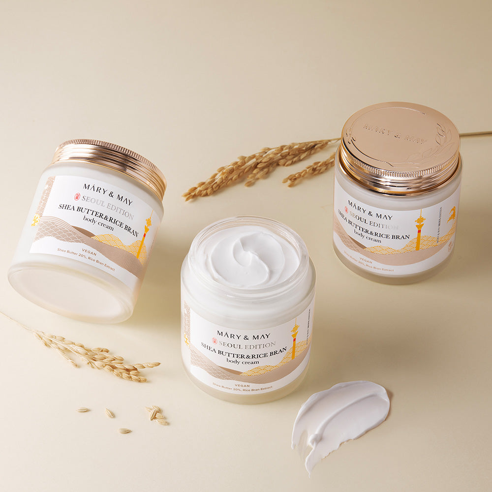 Mary&May [Édition Séoul] Crème corporelle au beurre de karité et au son de riz 250 ml