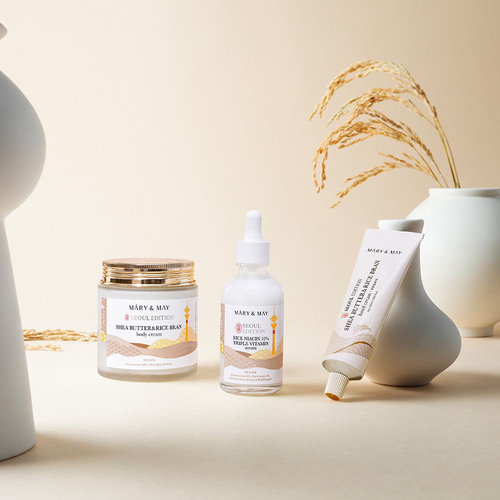 Mary&May [Édition Séoul] Crème corporelle au beurre de karité et au son de riz 250 ml