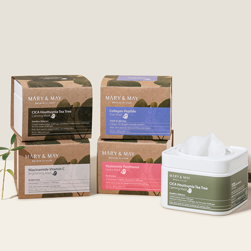 Mary&May Masque Apaisant CICA Houttuynia Tea Tree 30 unités (400g)