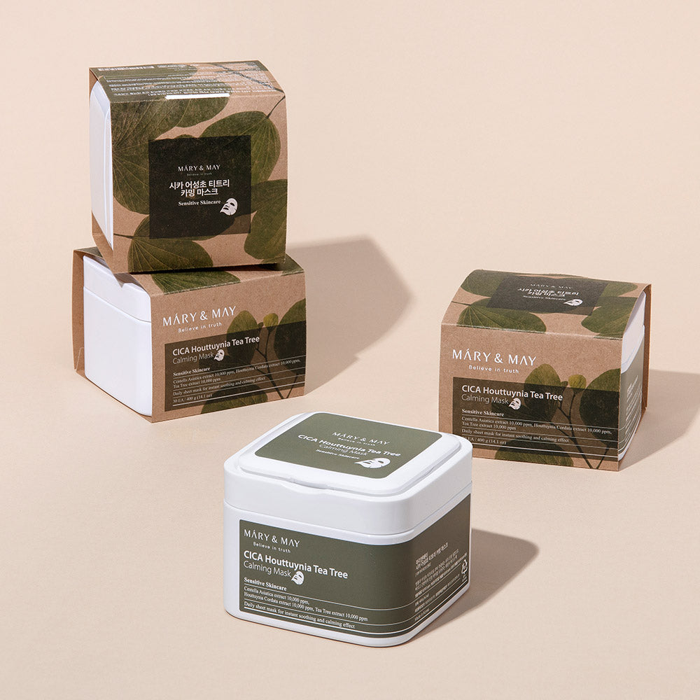 Mary&May Masque Apaisant CICA Houttuynia Tea Tree 30 unités (400g)