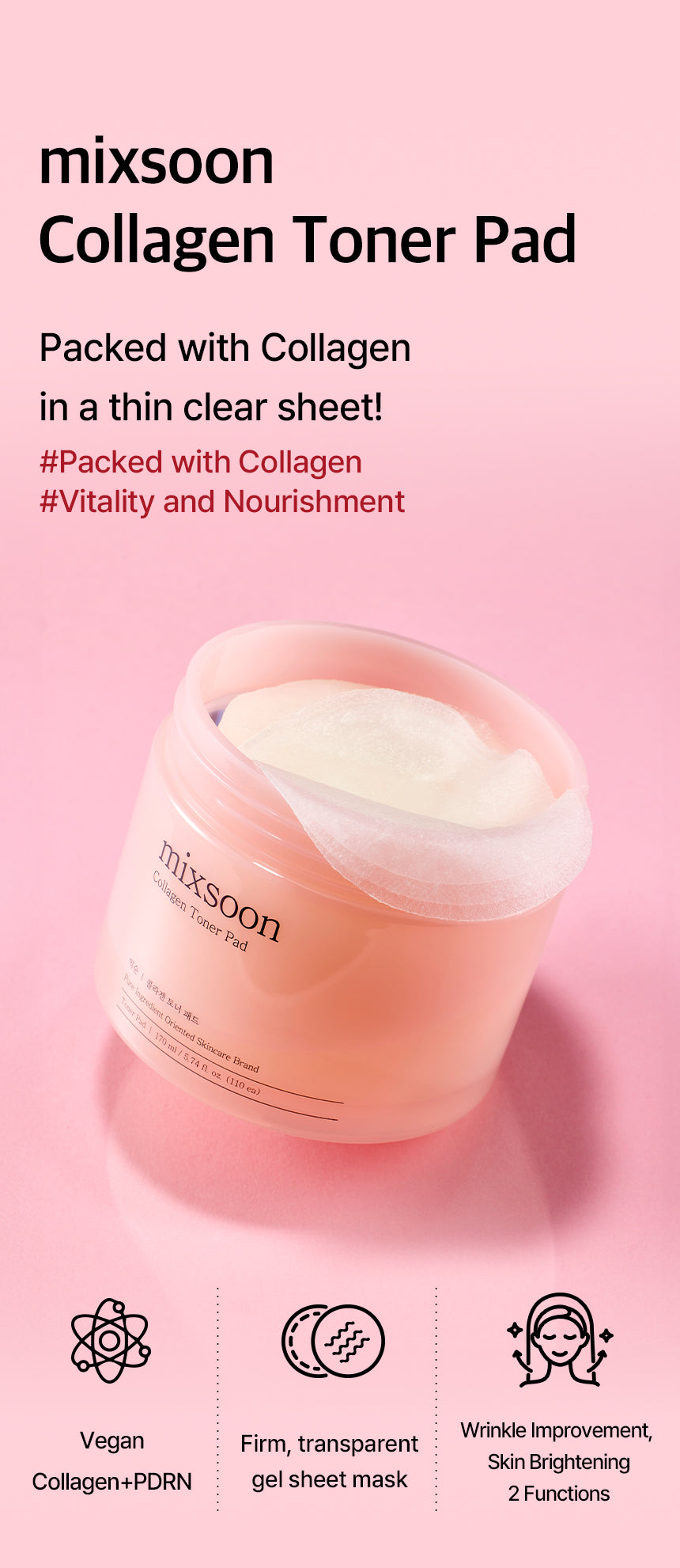 MIXSOON Collagen Toner Pad 110 Pièces