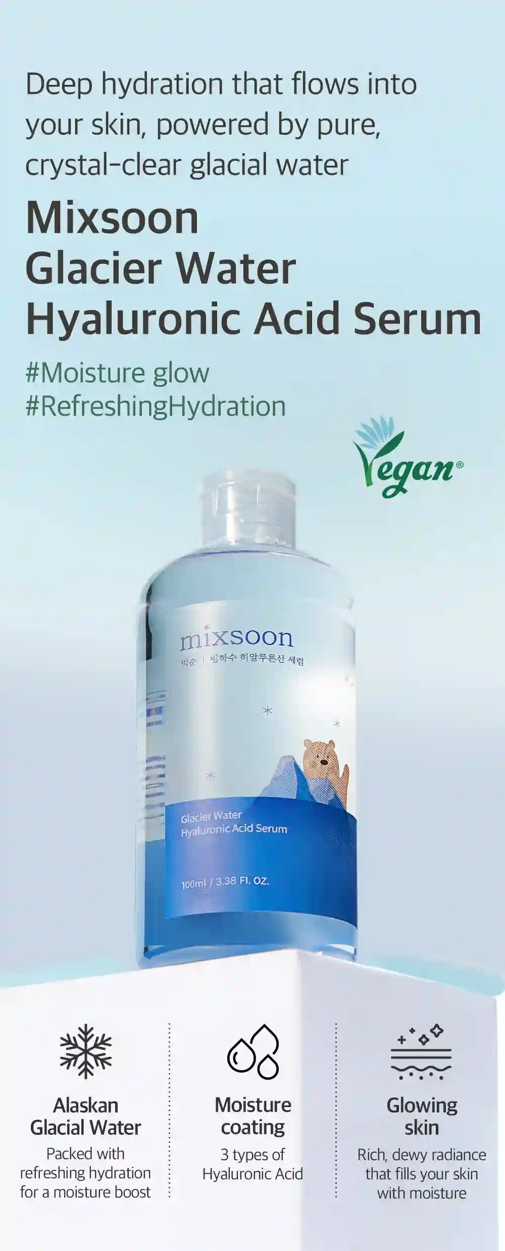 Sérum MIXSOON à l'Acide Hyaluronique et à l'Eau des Glaciers [100 ml]