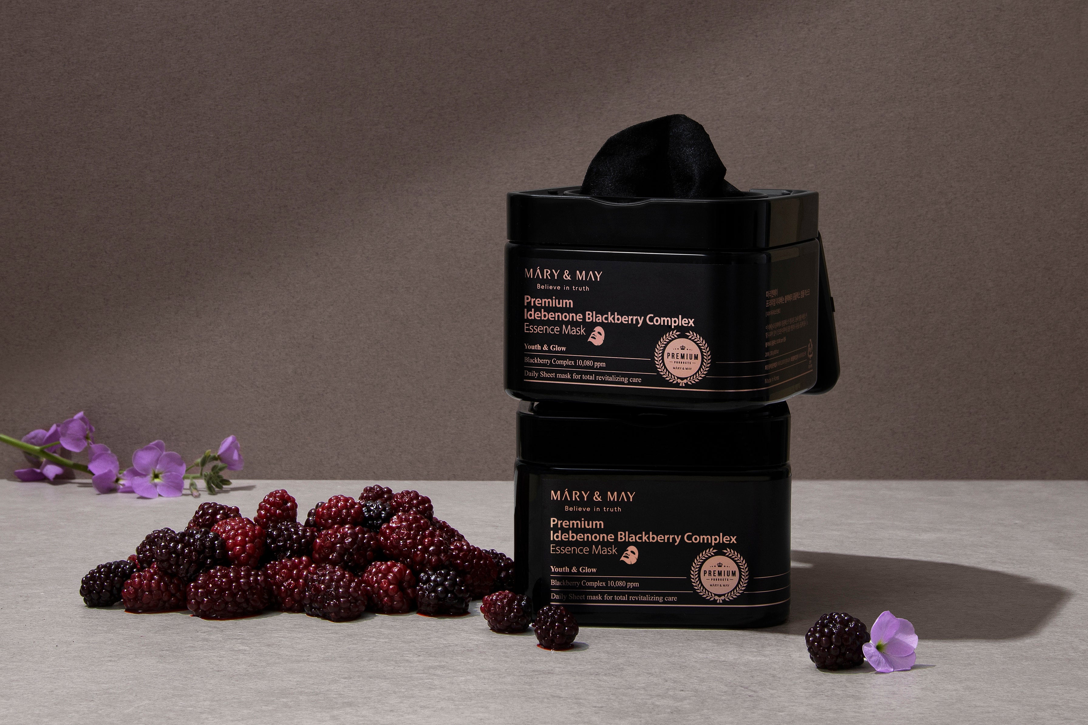 Mary&May Masque Essence Complexe Mûre Idébénone Premium 20 masques/250g